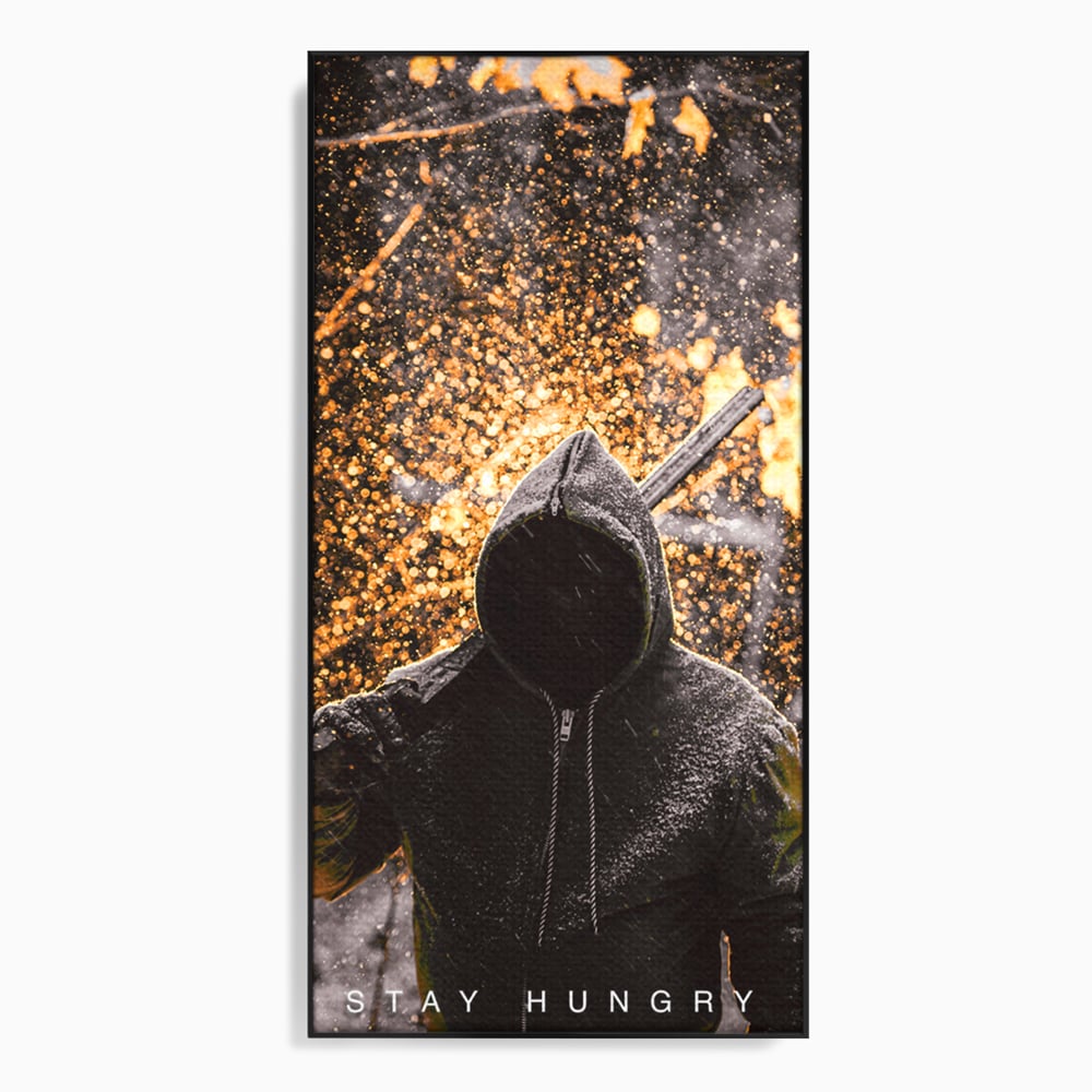 Tablou canvas cu tablou canvas cu silueta motivationala, in rama de aluminiu negru